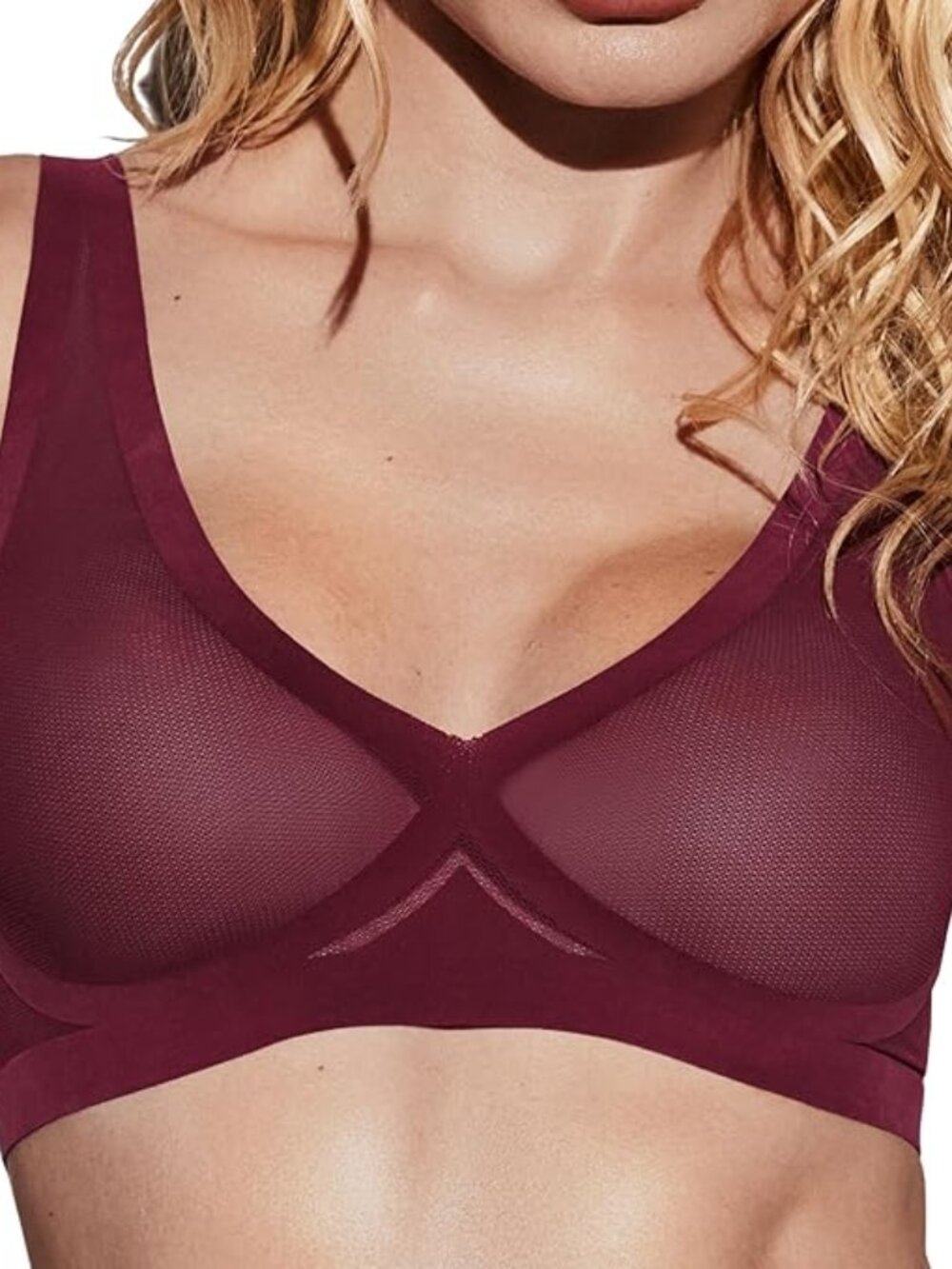 EBY Sheer Mesh Bralette for Women - Seamless Wireless Bra with Support